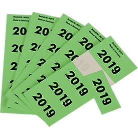 Etiketten Jahreszahl "2019" grün, Aufkleber, 100 Stück zur Beschriftung & Sortierung