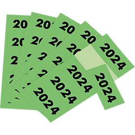 Etiketten „Jahreszahl 2024“, selbstklebend, B 60 x H 28 mm, grün, 100 Stück