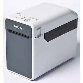 Etikettendrucker Brother TD-2120N, 152 mm/Sek., USB/USB Host/LAN, für 19-63 mm breite Etiketten, B 110 x T 215 x H 172 mm, weiß-grau