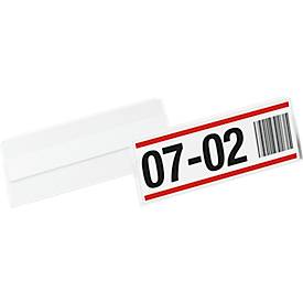 Etikettentasche Durable Hard Cover, B 100 x H 38 mm, selbstklebend, mit Permanent-Klebestreifen, rückstandsfrei ablösbar, PET Hartfolie, transparent