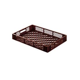 Euro Box Bäcker- und Cateringkasten (Gläserkasten), lebensmittelecht, Inhalt 14 L, durchbrochene Version, braun