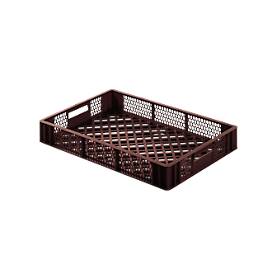 Euro Box Bäcker- und Cateringkasten (Gläserkasten), lebensmittelecht, Inhalt 15,4 L, durchbrochene Version, braun
