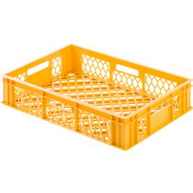 Euro Box Bäcker- und Cateringkasten (Gläserkasten), lebensmittelecht, Inhalt 25,3 L, durchbrochene Version, gelb-orange