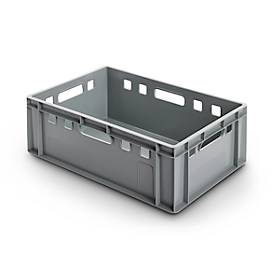 Euro Box Fleischkasten, lebensmittelecht, Inhalt 35,3 L, geschlossene Version, grau
