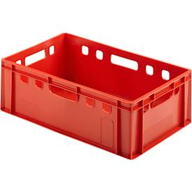 Euro Box Fleischkasten, lebensmittelecht, Inhalt 35,3 L, geschlossene Version, rot