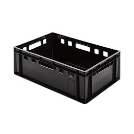 Euro Box Fleischkasten, lebensmittelecht, Inhalt 35,3 L, geschlossene Version, schwarz