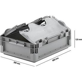 Euro Box Leichtbehälter ELB 4120, aus PP, Inhalt 10,9 L, mit Deckel, grau