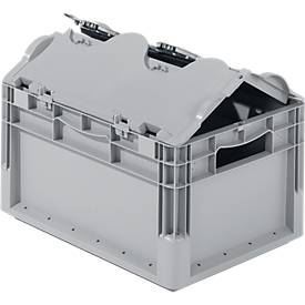 Euro Box Leichtbehälter ELB 4220, aus PP, Inhalt 20,4 L, mit Deckel, grau