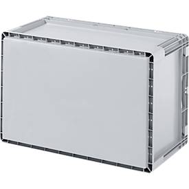 Euro Box Leichtbehälter ELB 4220, aus PP, Inhalt 20,4 L, mit Deckel, grau