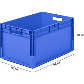 Euro Box Leichtbehälter ELB 6320, aus PP, Inhalt 64 L, ohne Deckel, blau