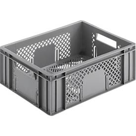 Euro Box Obst- und Gemüsekasten, lebensmittelecht, Inhalt 11,9 L, durchbrochene Version, grau