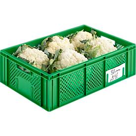 Euro Box Obst-und Gemüsekasten, lebensmittelecht, Inhalt 33,9 L, durchbrochene Version, grün