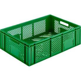 Euro Box Obst-und Gemüsekasten, lebensmittelecht, Inhalt 33,9 L, durchbrochene Version, grün