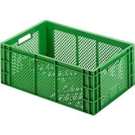 Euro Box Obst- und Gemüsekasten, lebensmittelecht, Inhalt 43,68 L, durchbrochene Version, grün