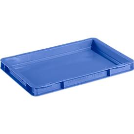 Euro Box Serie EF 4040, aus PP, Inhalt 3,6 L, geschlossene Wände, Unterfassgriff, blau