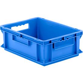 Euro Box Serie EF 4140, aus PP, Inhalt 12,8 L, geschlossene Wände, Durchfassgriff, blau