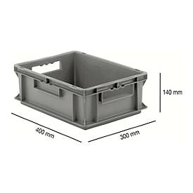Euro Box Serie EF 4140, aus PP, Inhalt 12,8 L, geschlossene Wände, Durchfassgriff, grau