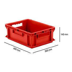 Euro Box Serie EF 4140, aus PP, Inhalt 12,8 L, geschlossene Wände, Durchfassgriff, rot