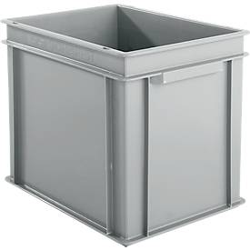 Euro Box Serie EF 4320, aus PP, Inhalt 29,5 L, geschlossene Wände, Unterfassgriff, grau