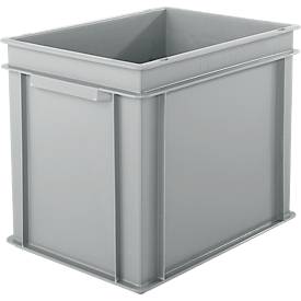 Euro Box Serie EF 4320, aus PP, Inhalt 29,5 L, geschlossene Wände, Unterfassgriff, grau