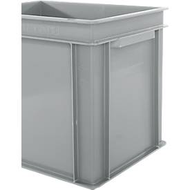 Euro Box Serie EF 4320, aus PP, Inhalt 29,5 L, geschlossene Wände, Unterfassgriff, grau