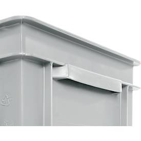 Euro Box Serie EF 4320, aus PP, Inhalt 29,5 L, geschlossene Wände, Unterfassgriff, grau