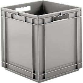 Euro Box Serie EF 4440, aus PP, Inhalt 53,9 L, geschlossene Wände, Durchfassgriff, grau