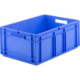 Euro Box Serie EF 6240, aus PP, Inhalt 47,5 L, geschlossene Wände, blau, Unterfassgriff