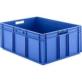 Euro Box Serie EF 8320, aus PP, Inhalt 122 L, geschlossene Wände, blau, Durchfassgriff