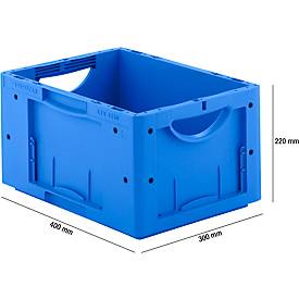 Euro Box Serie LTB 4220, aus PP, Inhalt 19,8 L, ohne Deckel, blau
