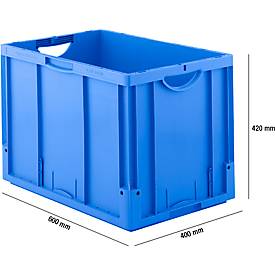 Euro Box Serie LTB 6420, aus PP, Inhalt 82,3 L, ohne Deckel, blau