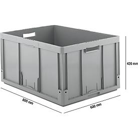 Euro Box Serie LTB 8420-GL, aus PP, Inhalt 175 L, Durchfassgriff, grau