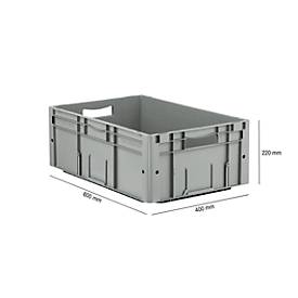 Euro Box Serie LTF 6220, aus PP, Inhalt 42 L, Durchfassgriff, grau