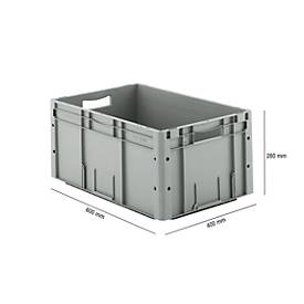 Euro Box Serie LTF 6280, aus PP, Inhalt 53,8 L, Durchfassgriff, grau