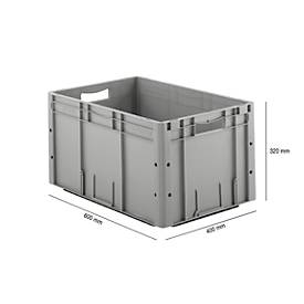 Euro Box Serie LTF 6320, aus PP, Inhalt 62,7 L, Durchfassgriff, grau
