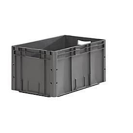Euro Box Serie LTF 6320 – recyceltes PP - L 600 x B 400 x H 320 mm -  62,7 l – bis zu 30 kg - eisengrau