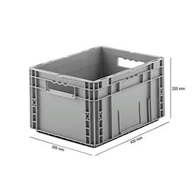 Euro Box Serie MF 4220, aus PP, Inhalt 19,7 L, Durchfassgriff, grau