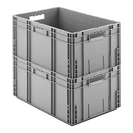 Euro Box Serie MF 6270, aus PP, Inhalt 52 L, Durchfassgriff, grau