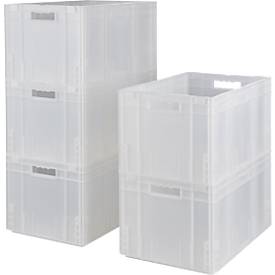 Euro Box Serie MF 6320, aus PP, Inhalt 62,3 L, Durchfassgriff, transluzent, 5 Stück