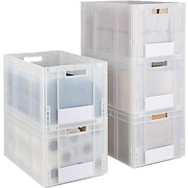 Euro Box Serie MF 6320, aus PP, Inhalt 62,3 L, Durchfassgriff, transluzent, 5 Stück