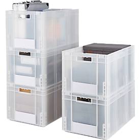 Euro Box Serie MF 6320, aus PP, Inhalt 62,3 L, Durchfassgriff, transluzent, 5 Stück