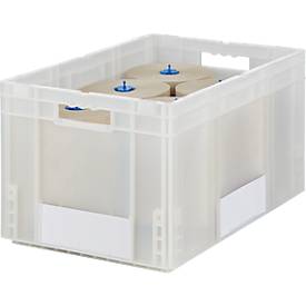 Euro Box Serie MF 6320, aus PP, Inhalt 62,3 L, Durchfassgriff, transluzent
