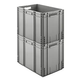 Euro Box Serie MF 6420, aus PP, Inhalt 82,9 L, Durchfassgriff, grau