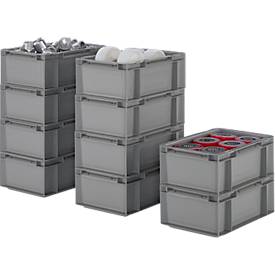 Euro Box SSI Schäfer EF 3120, 4,2 l, L 300 x B 200 x H 120 mm, grau, 10 Stück