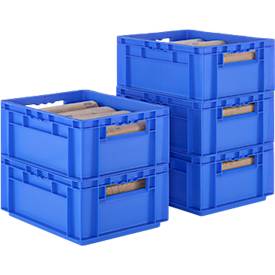 Euro Box SSI Schäfer EF 4170, 15,7 l, Durchfassgriff, ohne Deckel, Polypropylen, blau, 5 Stück