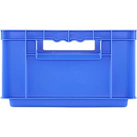 Euro Box SSI Schäfer EF 4170, 15,7 l, Durchfassgriff, ohne Deckel, Polypropylen, blau, 5 Stück