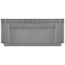 Euro Box SSI Schäfer EF 4170, 15,7 l, Durchfassgriff, ohne Deckel, Polypropylen, grau, 5 Stück