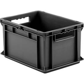 Euro-Maß-Behälter Serie EF 4220, Inhalt 20,4 l, Durchfassgriff, eisengrau