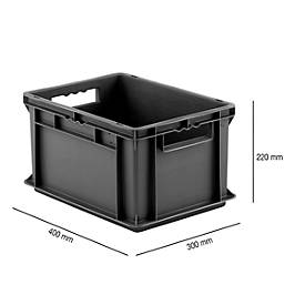 Euro-Maß-Behälter Serie EF 4220, Inhalt 20,4 l, Durchfassgriff, eisengrau