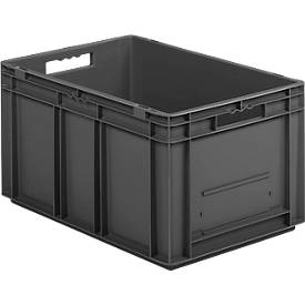 Euro-Maß-Behälter Serie EF 6320, Inhalt 63,7 l, Durchfassgriff, eisengrau